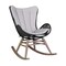 Armen Living Fanny Outdoor Patio Rocking chair in Light Eucalyptus Wood and Charcoal Rope 840254332263 - alternate 1